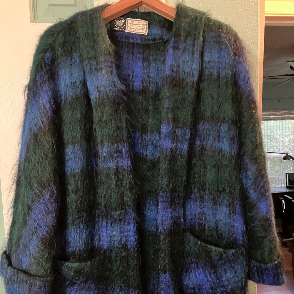 Authentic Scottish Tartan Mohair Coat with Scarf